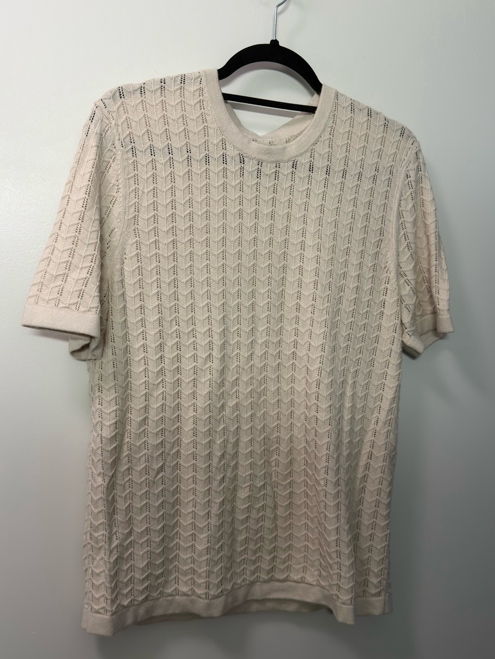 Abercrombie & Fitch Cream Short-Sleeve Knit Tee